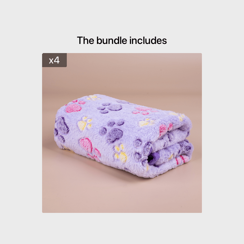 Stay Cozy with this Adorable Dog Paw Print Fleece Blanket - Perfect for Cats & Dogs!