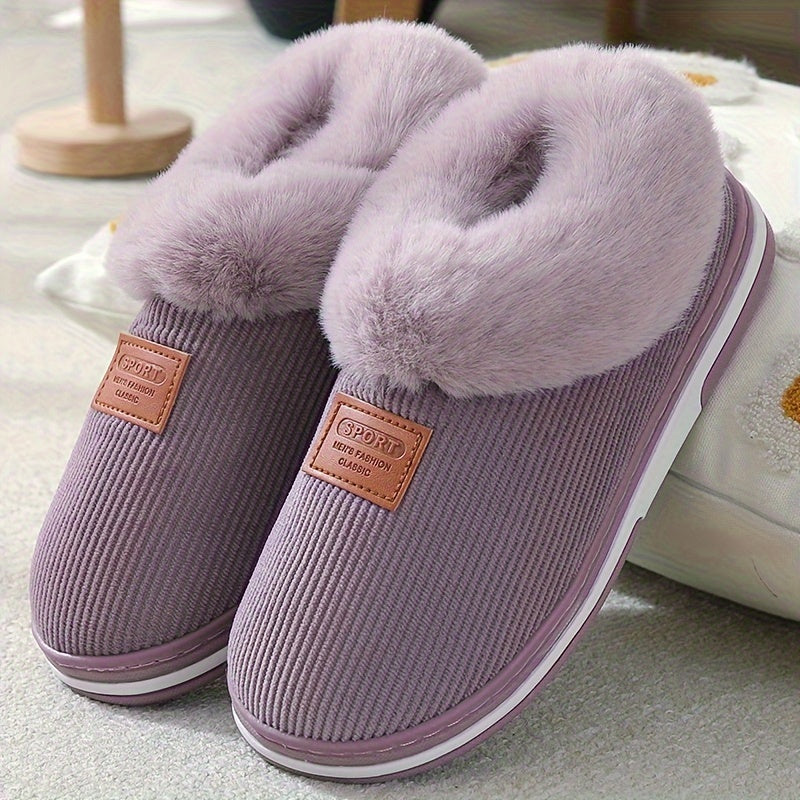 Women'S Plush Winter Slippers - Warm, Non-Slip, Soft Fabric Lining, EVA Sole, Hand Washable, All-Season Comfort, Winter Footwear|Cozy Slipon Shoes|Soft Fabric Upper, Winter Boots