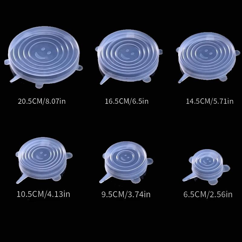 6pcs Silicone Elastic Lids, Reusable Durable Food Storage Covers, Suitable for Bowls, 6 Different Sizes to Fit Most Containers, Dishwasher and Fridge Safe, Container Covers, Meal Prep Storage, Flexible Design, Snug Fit, Foodg