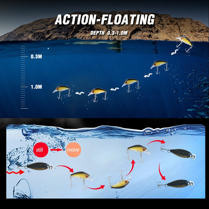 8pcs Crankbait Minnow Lure Set Floating Artificial Lure Surface Lure