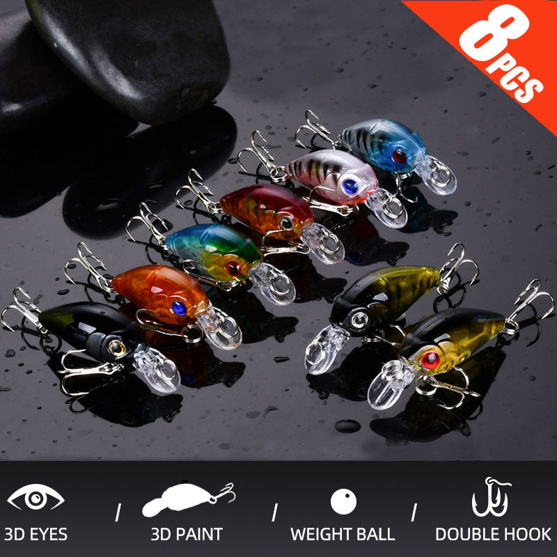 8pcs Crankbait Minnow Lure Set Floating Artificial Lure Surface Lure
