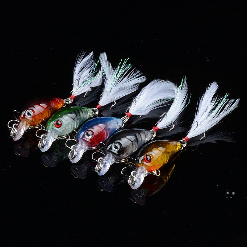 5pcs ANSWL Fishing Lure Set - Half Water, Artificial Bait, 4.5cm, 4g, ABS Material, Vibrant Colors, Ideal for Freshwater/Saltwater Fishing, Perfect Gift for Anglers, Fishing Accessories | Vibrant Fishing Lures | Durable Fishi