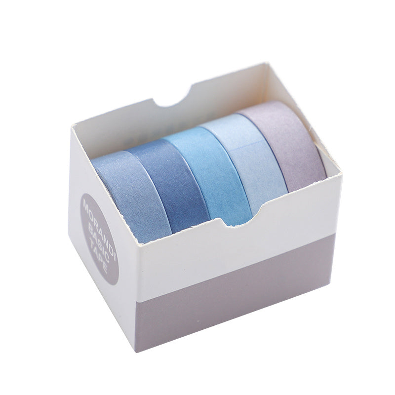 Imoda 5 Rolls Thin Wahi Tape Set Decorative Masking Tape For Journaling, DIY, Crafts, Scrapbooking 10mm (0.4 Inch) Wide 2 Meters Long