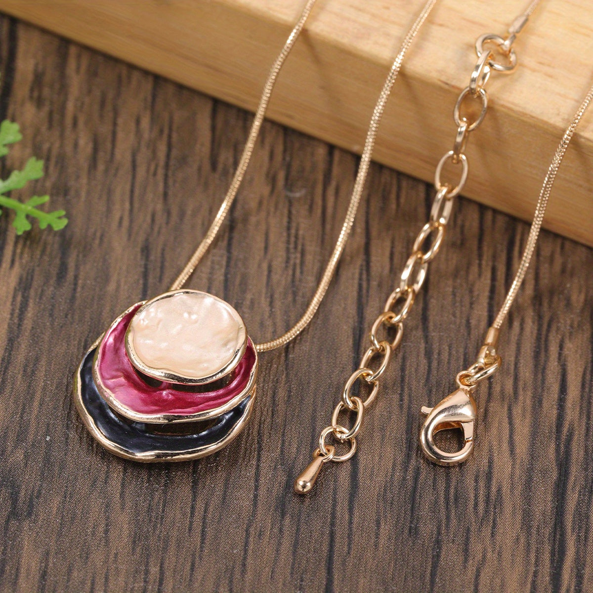 1pc Elegant Blue Enamel Pendant Necklace for Men - Zinc Alloy with Golden Accents, Twisted Rope Chain Design, Sophisticated Accessory for Formal or Casual Attire