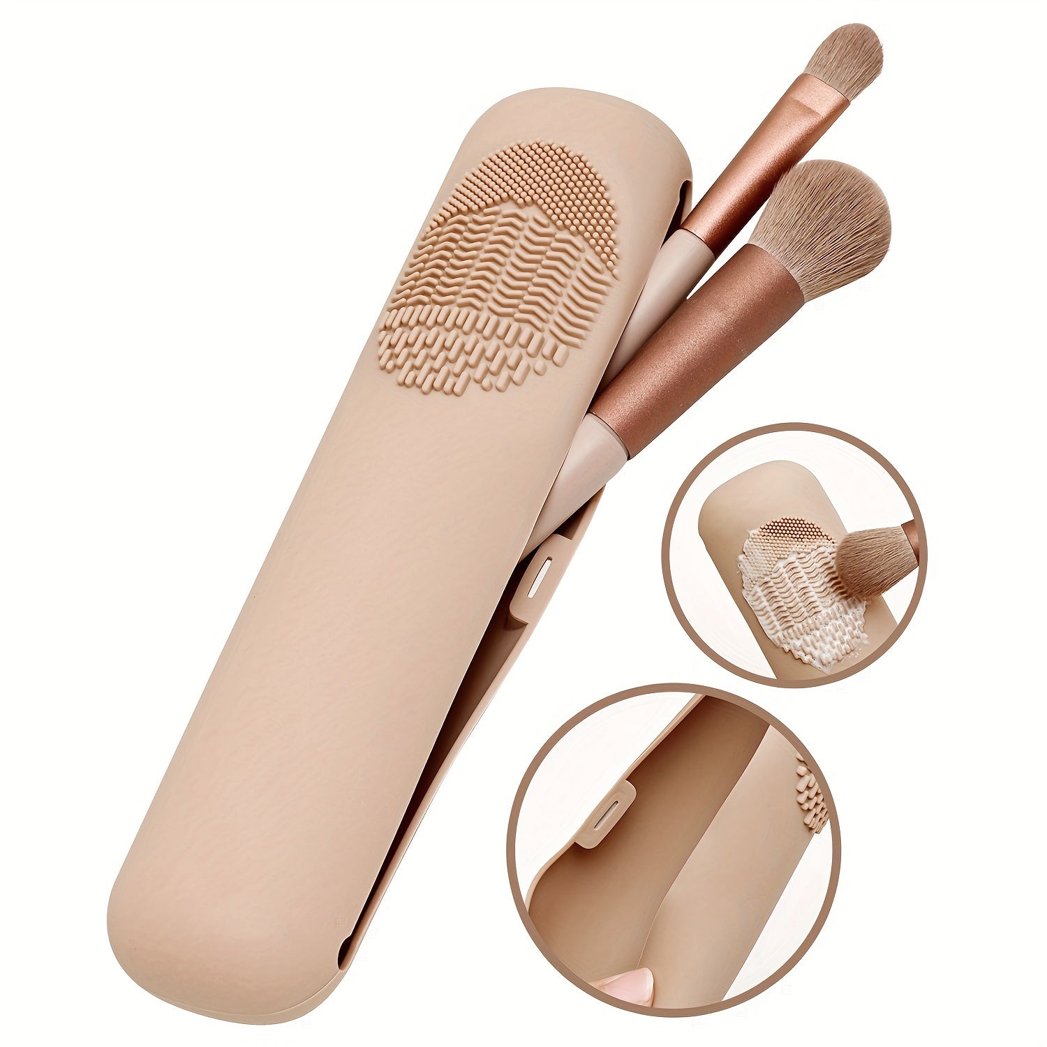 Portable Silicone Makeup Brush Holder - Soft And Stylish Travel Organizer For Makeup Tools