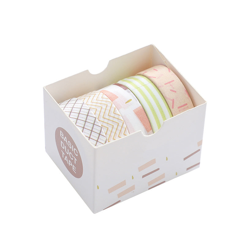 Imoda 5 Rolls Thin Wahi Tape Set Decorative Masking Tape For Journaling, DIY, Crafts, Scrapbooking 10mm (0.4 Inch) Wide 2 Meters Long