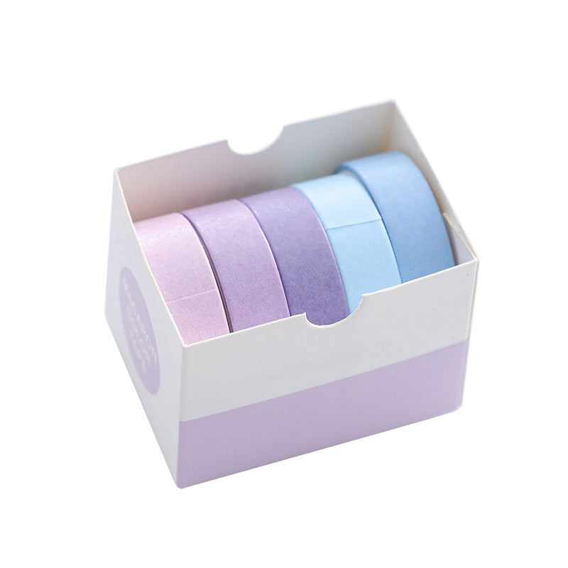 Imoda 5 Rolls Thin Wahi Tape Set Decorative Masking Tape For Journaling, DIY, Crafts, Scrapbooking 10mm (0.4 Inch) Wide 2 Meters Long