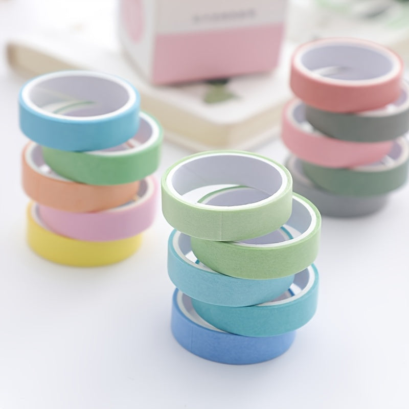 Imoda 5 Rolls Thin Wahi Tape Set Decorative Masking Tape For Journaling, DIY, Crafts, Scrapbooking 10mm (0.4 Inch) Wide 2 Meters Long