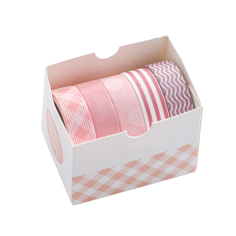 Imoda 5 Rolls Thin Wahi Tape Set Decorative Masking Tape For Journaling, DIY, Crafts, Scrapbooking 10mm (0.4 Inch) Wide 2 Meters Long
