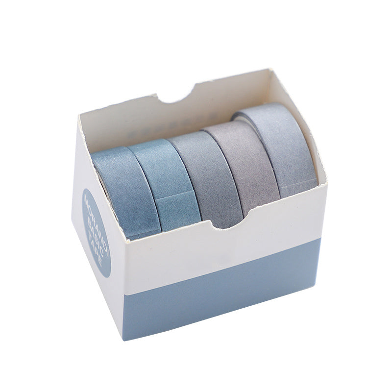 Imoda 5 Rolls Thin Wahi Tape Set Decorative Masking Tape For Journaling, DIY, Crafts, Scrapbooking 10mm (0.4 Inch) Wide 2 Meters Long