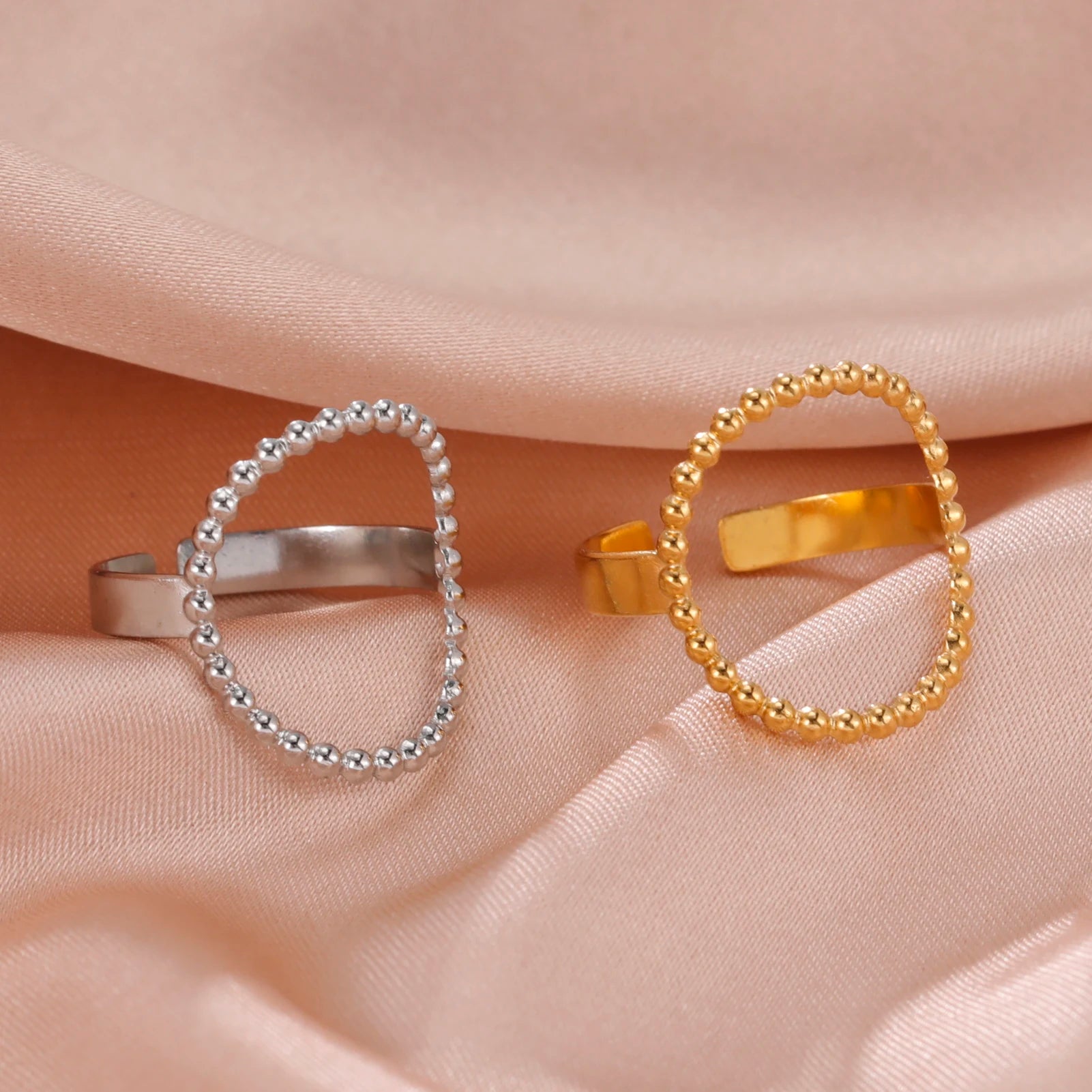 Skyrim Stainless Steel Women Rings Geometric Heart Aesthetic Adjustable Open Finger Ring Fashion Party Jewelry Gifts Wholesale