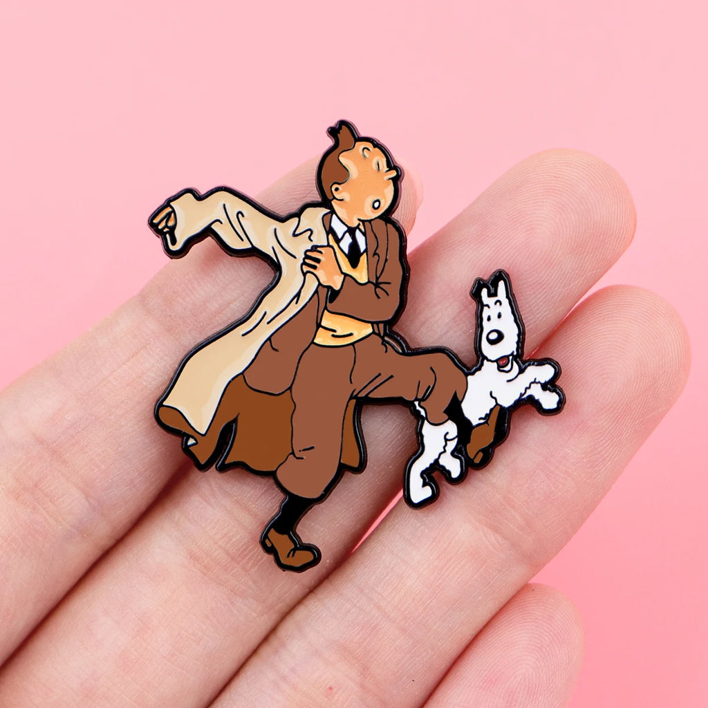 Cute Dog Enamel Pin Movie Brooch Pines Lapel Pins Badge on Backpack Clothing Accessories Funny Jewelry Fans Friends Gifts