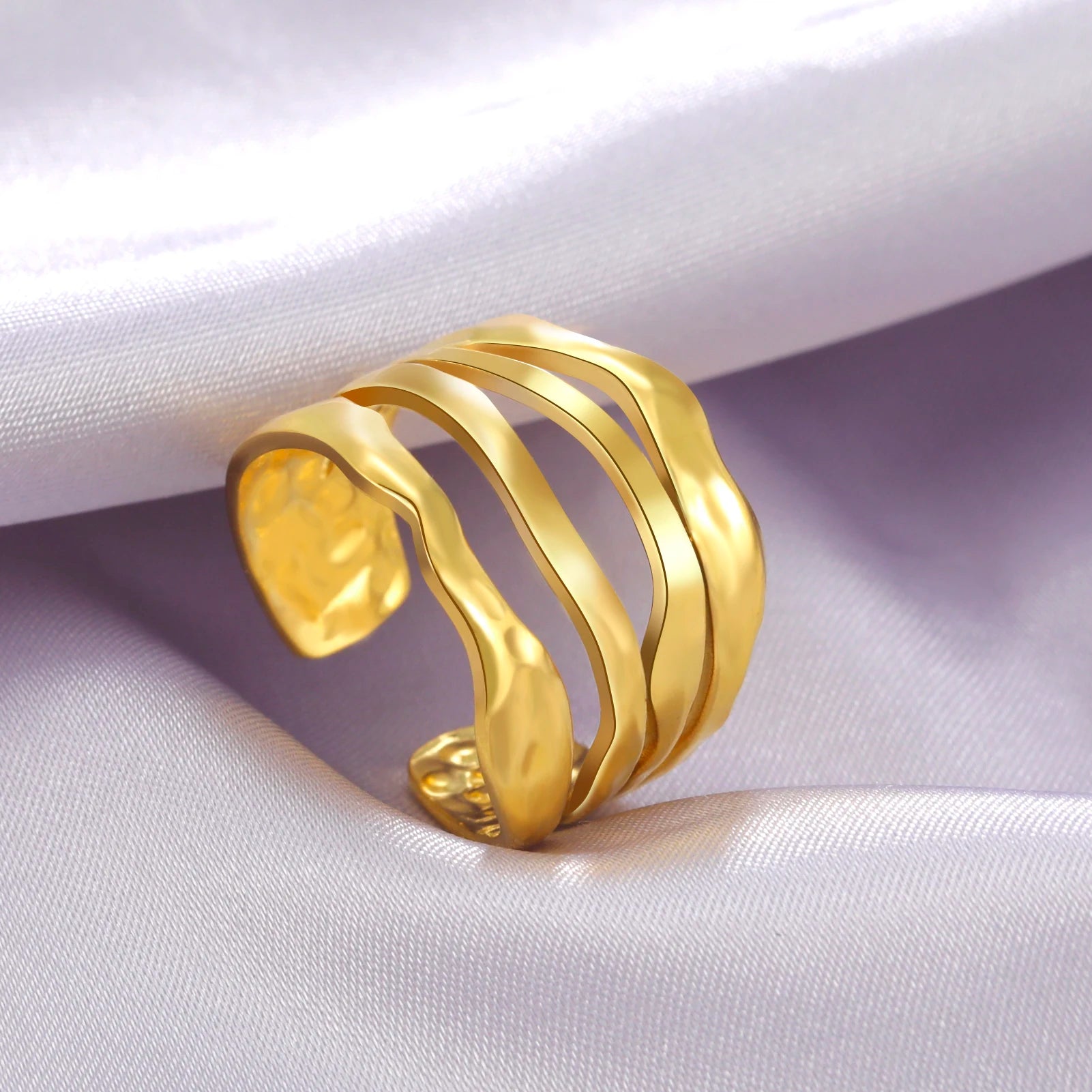 Skyrim Stainless Steel Women Rings Geometric Heart Aesthetic Adjustable Open Finger Ring Fashion Party Jewelry Gifts Wholesale