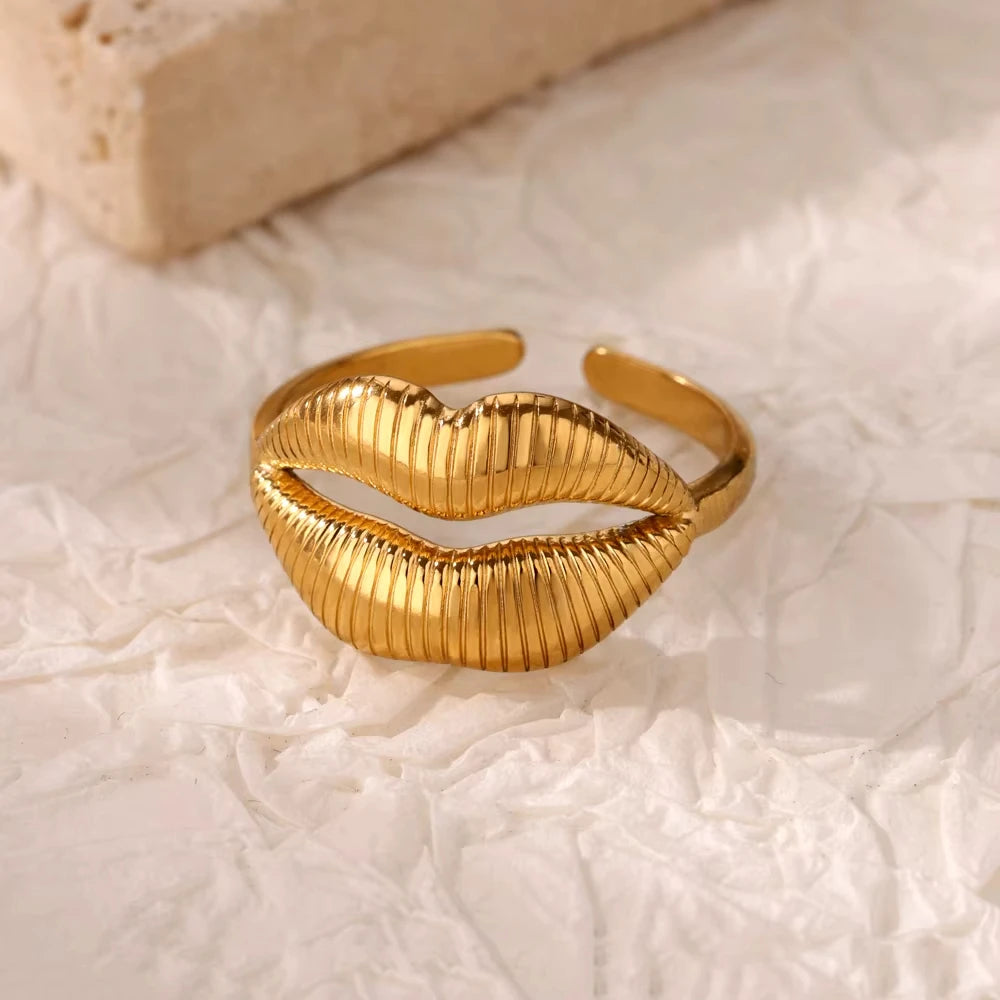 Stainless Steel Zircon Geometric Rings For Women Luxury Evil Eye Gold Color Adjustable Trendy Wedding Aesthetic Jewerly Gift
