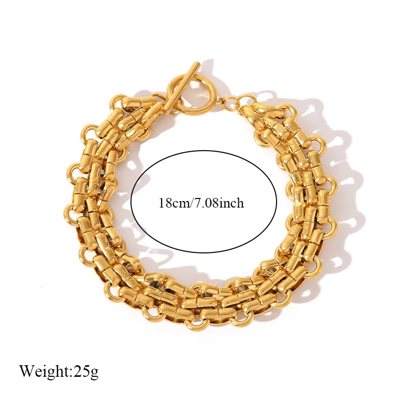 GANEMLY 316L Stainless Steel Tree of Life Bracelet For Women Fashion 18K Gold Plated Wrist Chain Waterproof Jewelry Lady Gift