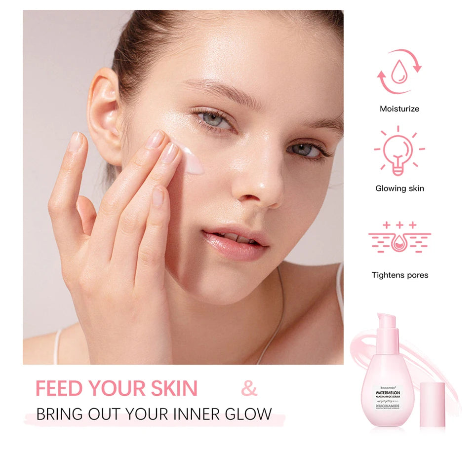 New Watermelon Glow Niacinamide Dew Drops Serum Makeup Primer Cream Lightweight Facial Serum & Priming Liquid Brightner