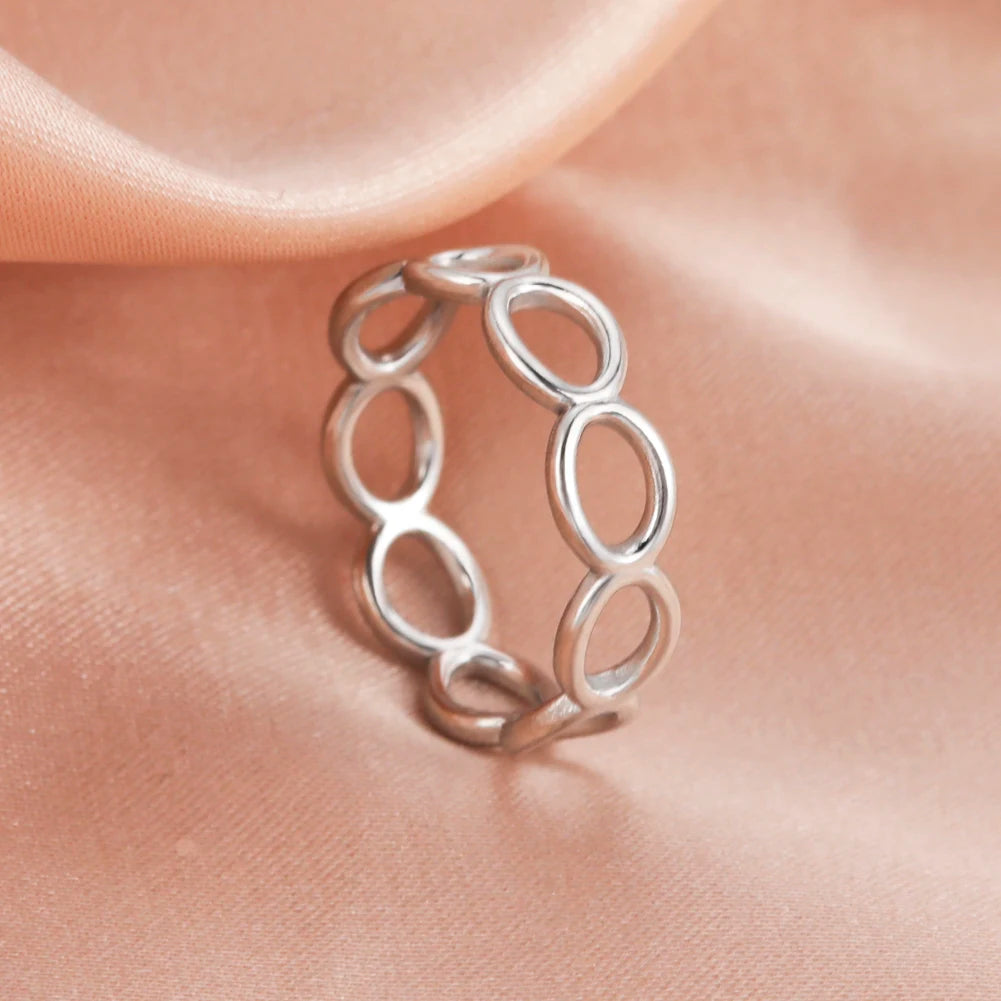 Skyrim Stainless Steel Women Rings Geometric Heart Aesthetic Adjustable Open Finger Ring Fashion Party Jewelry Gifts Wholesale