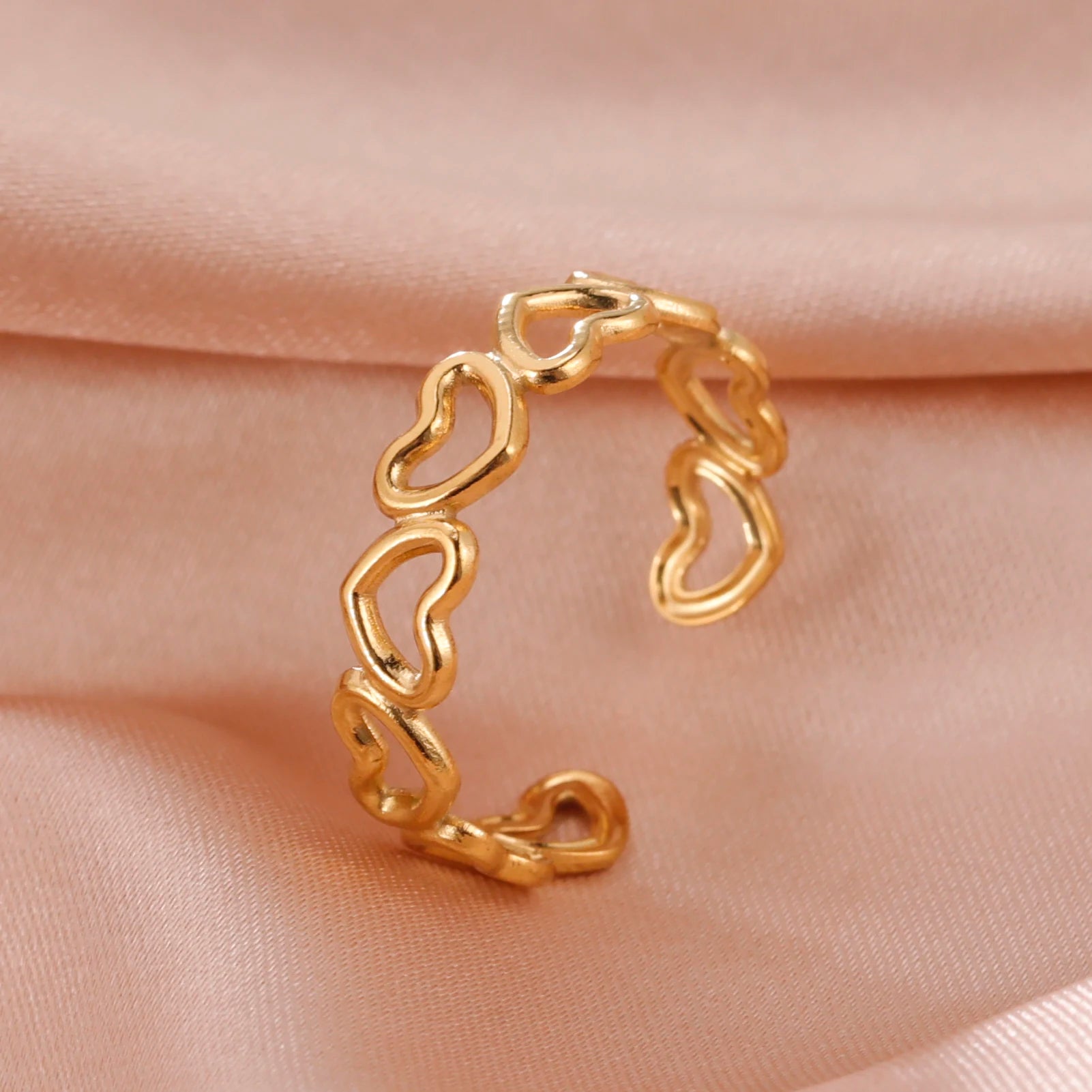 Skyrim Stainless Steel Women Rings Geometric Heart Aesthetic Adjustable Open Finger Ring Fashion Party Jewelry Gifts Wholesale