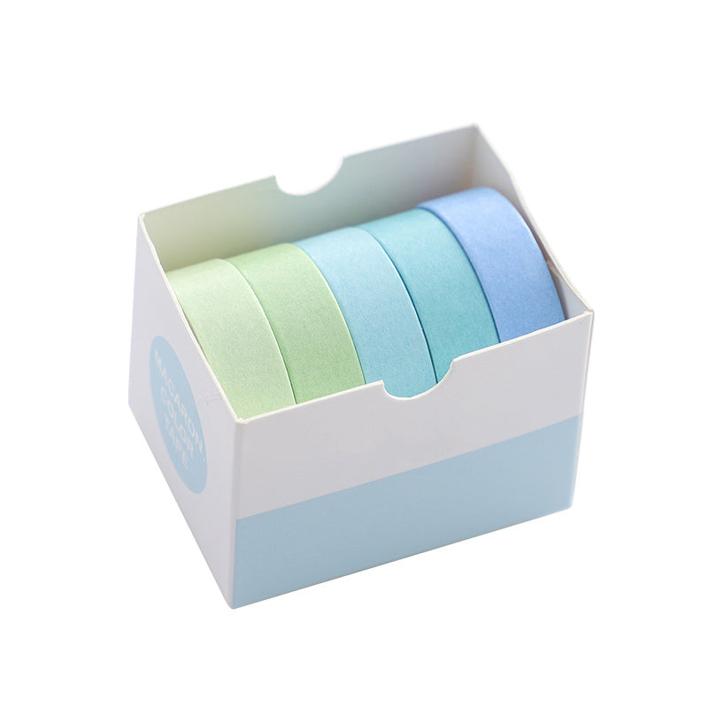 Imoda 5 Rolls Thin Wahi Tape Set Decorative Masking Tape For Journaling, DIY, Crafts, Scrapbooking 10mm (0.4 Inch) Wide 2 Meters Long
