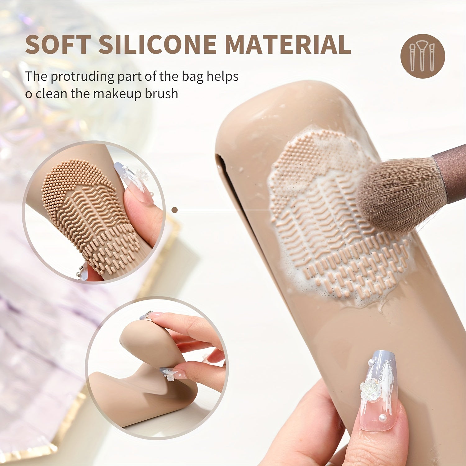 Portable Silicone Makeup Brush Holder - Soft And Stylish Travel Organizer For Makeup Tools
