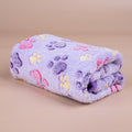 Stay Cozy with this Adorable Dog Paw Print Fleece Blanket - Perfect for Cats & Dogs!