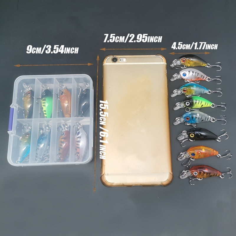 8pcs Crankbait Minnow Lure Set Floating Artificial Lure Surface Lure