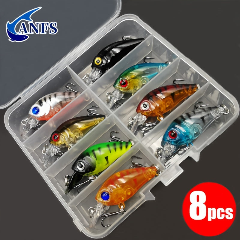 8pcs Crankbait Minnow Lure Set Floating Artificial Lure Surface Lure